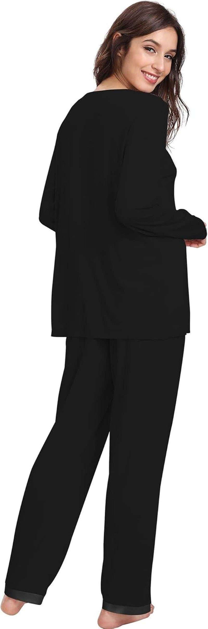 Bamboo Viscose Women's Pajama Sets - Ultra Soft Long Sleeve Sleepwear for Winter, Sizes S-4X