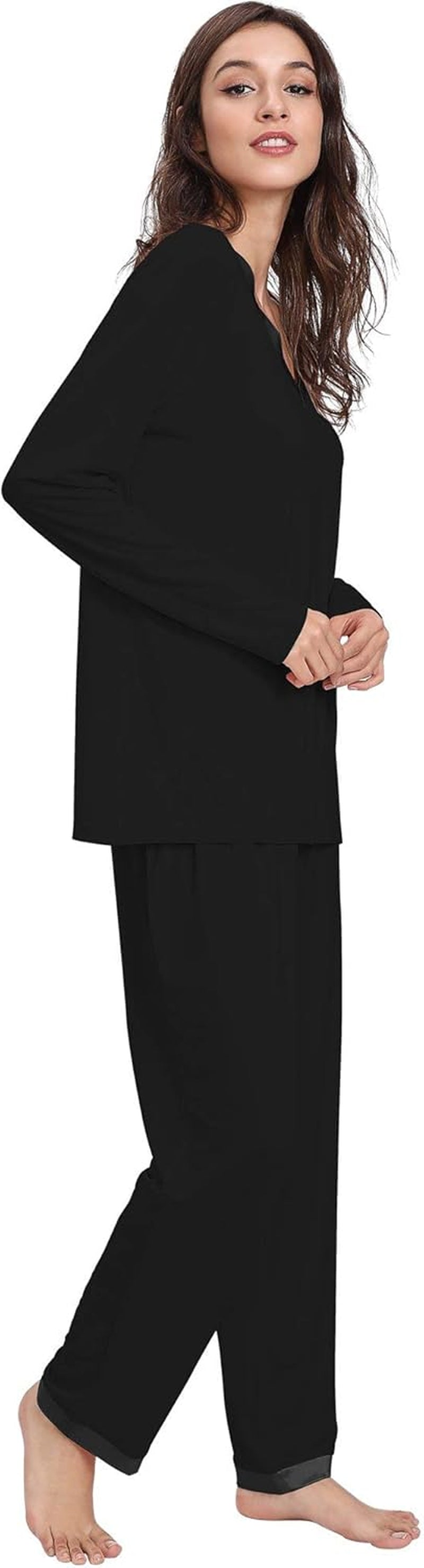 Bamboo Viscose Women's Pajama Sets - Ultra Soft Long Sleeve Sleepwear for Winter, Sizes S-4X